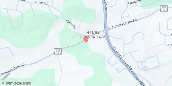 Map showing Second Harvest Food Bank - Douglas Dam Road at 2941 Douglas Dam Road, Kodak, TN