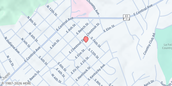 Map showing Food Life Services at 801 E. Chestnut St., La Follette, TN