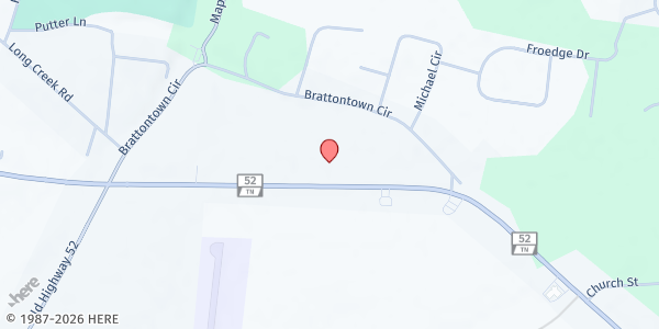 Map showing Community Connection Church of God at 654 Highway 52 Bypass W., Lafayette, TN