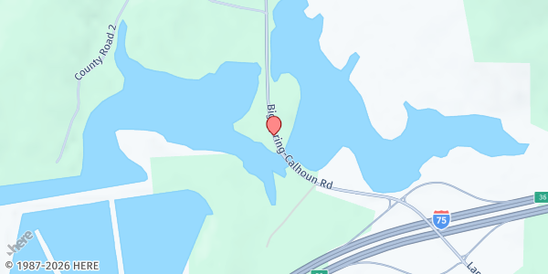 Map showing Big Springs Church of Christ at 195 Lamontville Rd, Lamontville, TN