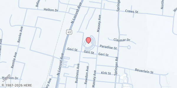 Map showing Faith Church - Lawrenceburg at 2009 Massey Ave, Lawrenceburg, TN