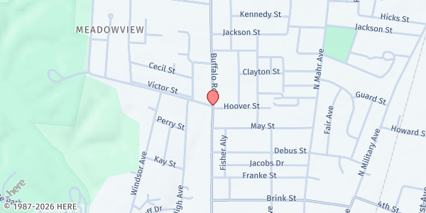 Map showing God's Girl Ministry at 1000 Buffalo Road, Lawrenceburg, TN