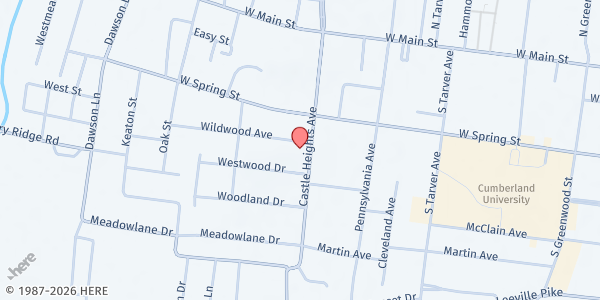 Map showing Immanuel Baptist Church at 214 Castle Heights Ave., Lebanon, TN