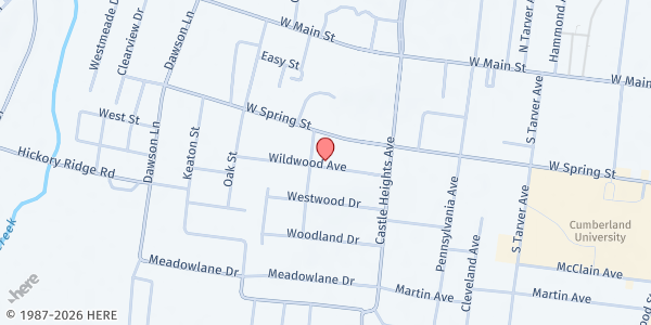 Map showing Immanuel Baptist Church at 220 Wildwood Ave., Lebanon, TN