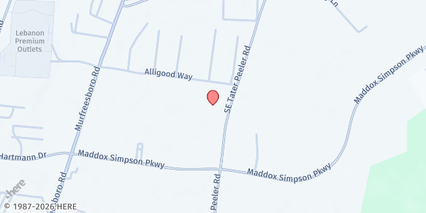 Map showing Joseph's Storehouse at 1960 S E Tater Peeler Rd., Lebanon, TN