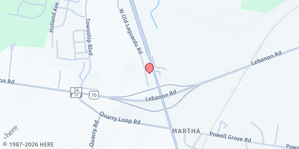 Map showing West Nashville Dream Center at 3688 Highway 109 North, Lebanon, TN