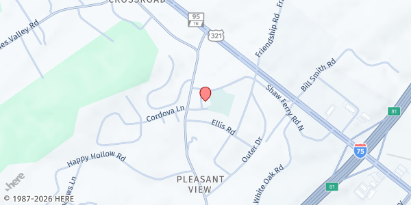 Map showing Helping Hands Food Pantry - Lenoir City at 2144 Old Highway 95, Lenoir City, TN