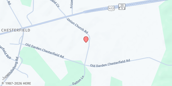 Map showing Union Baptist Church at 330 Union Church Rd., Lexington, TN