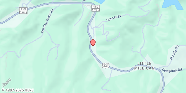 Map showing Little Milligan Care & Share at 4101 Hwy 321, Little Milligan, TN
