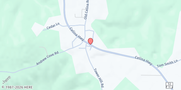 Map showing Allons Baptist Church at 2505 Celina Highway, Livingston, TN