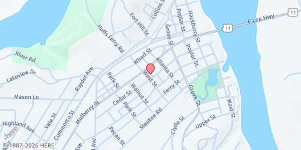 Map showing Loudon United Methodist Church at 509 Mulberry St, Loudon, TN