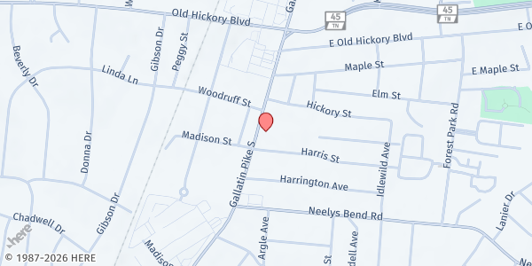 Map showing Adventist Community Services Center at 403 Gallatin Pike S., Madison, TN