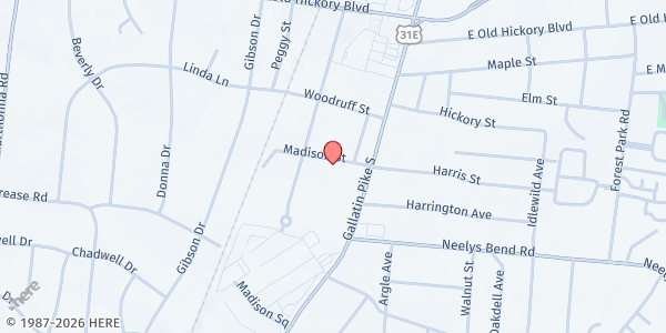 Map showing Christian Cooperative Ministry at 201 Madison Street, Madison, TN