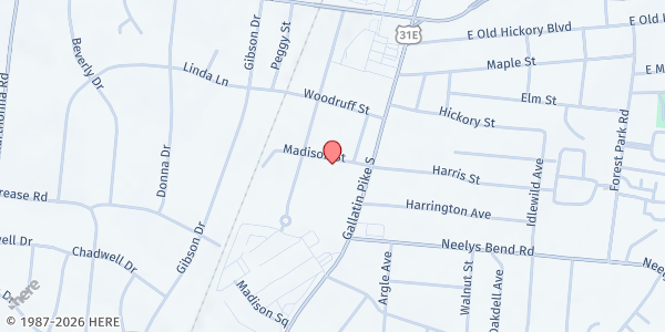 Map showing Christian Cooperative Ministry - Neighbor Care Pantry at 201 Madison Street, Madison, TN