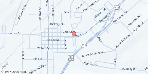 Map showing Madisonville Food Pantry at Madisonville, Madisonville, TN