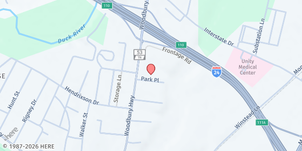 Map showing Good Samaritan - Manchester Co. at 115 Park Place, Manchester, TN