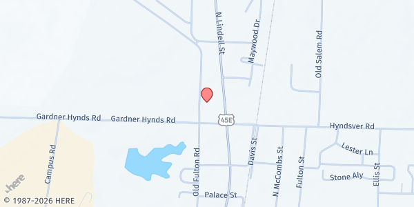 Map showing We Care Ministries at 530 N Lindell St., Martin, TN