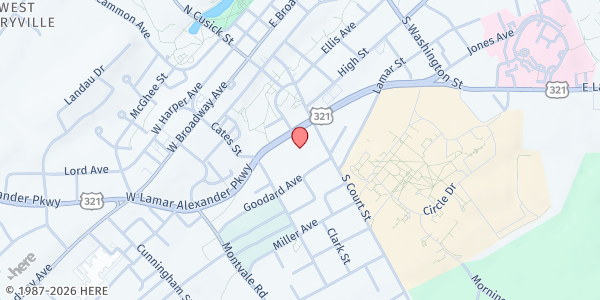 Map showing 202 West Lamar Alexander Parkway at 202 West Lamar Alexander Parkway, Maryville, TN