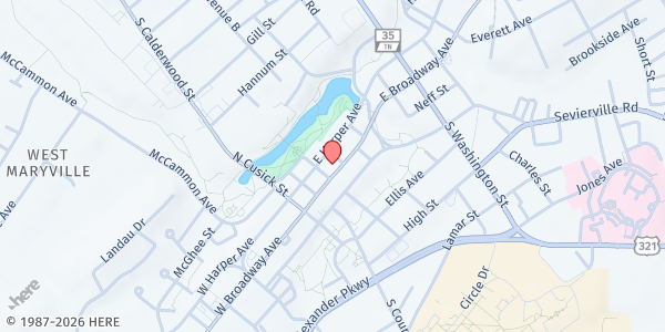 Map showing 309 East Broadway Avenue at 309 East Broadway Avenue, Maryville, TN