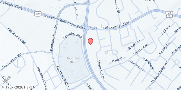 Map showing 611 Sherwood Drive at 611 Sherwood Drive, Maryville, TN