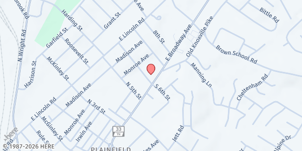 Map showing Chilhowee Baptist Association at 1905 East Broadway, Maryville, TN