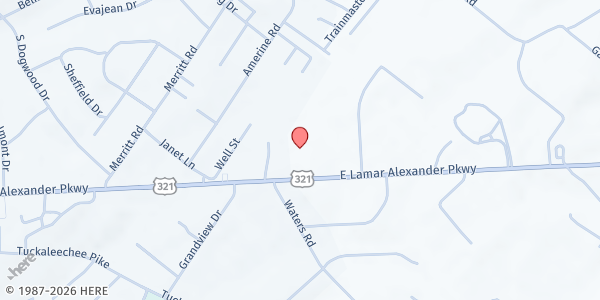 Map showing Church of God Alcoa-Maryville at 2615 E Lamar Alexander Pkwy, Maryville, TN