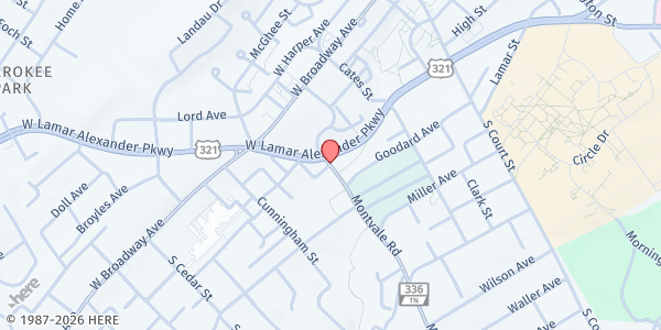 Map showing Maryville Food Pantry at , Maryville, TN