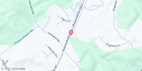 Map showing Hansard's Chapel UMC at Hansard's Chapel UMC, Maynardville, TN