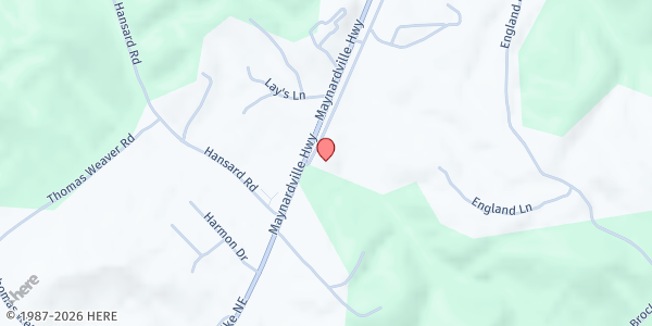 Map showing Hansard's Chapel United Methodist Church at 328 Maynardville Hwy, Maynardville, TN