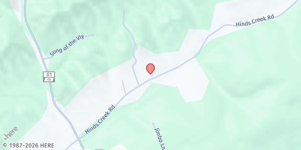 Map showing Hines Creek Church - Food Distribution Center at 892 Hinds Creek Rd, Maynardville, TN