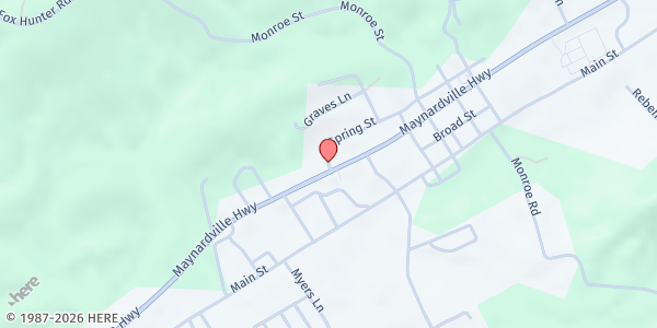 Map showing Maynardville Food Pantry at , Maynardville, TN