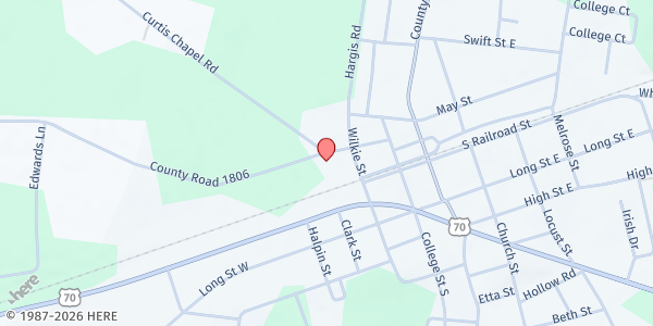 Map showing St. Vincent de Paul - St. Patrick's Church at 175 St. Patrick Street, McEwen, TN