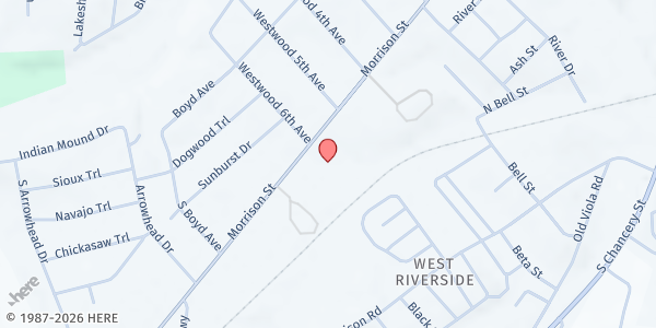 Map showing Westwood Church of Christ at 511 Morrison St, McMinnville, TN