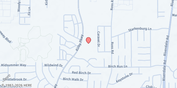 Map showing Calvary Baptist Church at 3812 Kirby Pkwy., Memphis, TN