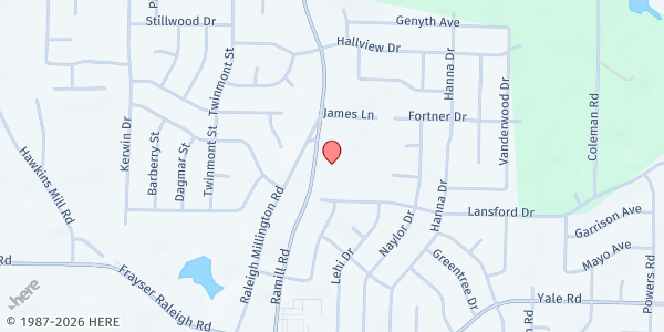 Map showing Catholic Church of the Ascension at 3680 Ramill Rd., Memphis, TN