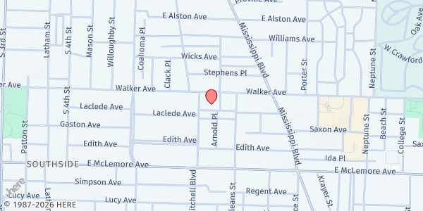 Map showing Christ Quest Church at 590 Jennette, Memphis, TN