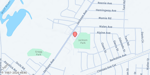 Map showing Eternal Bread Ministry at 3975 Jackson Ave., Memphis, TN