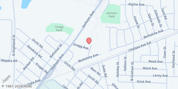 Map showing Faith Heritage COGIC Food Pantry at 3802 Gragg Ave., Memphis, TN