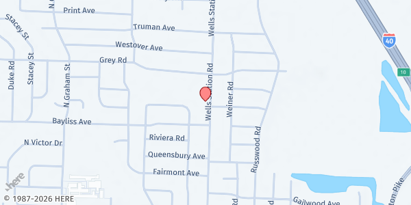 Map showing Faith Life Outreach at 1435 Wells Station Rd., Memphis, TN