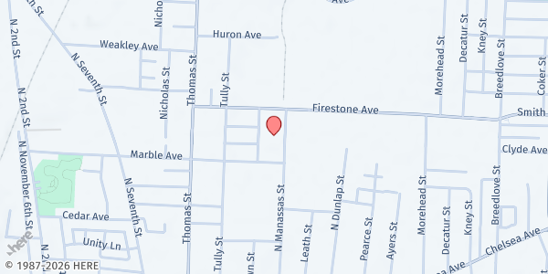 Map showing Grace Missionary Baptist Church Ministries at 1203 Manassas St., Memphis, TN