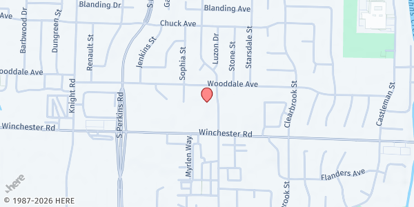 Map showing Greater Harvest COGIC MIFA Food Pantry at 3509 Boxdale Street, Memphis, TN