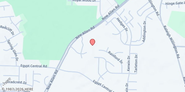 Map showing Holy Temple MB Church Food Pantry at 4590 New Allen Rd., Memphis, TN