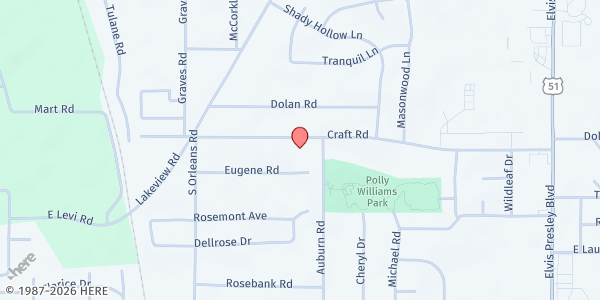 Map showing Memphis Dawah Association at 837 Craft Rd., Memphis, TN