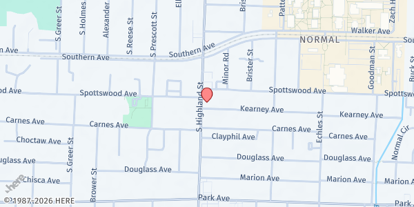 Map showing St. Anne's Catholic Church at 706 S. Highland St., Memphis, TN