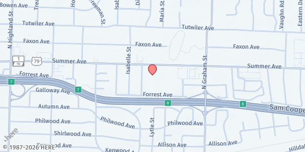 Map showing St. Michael's Catholic Church at 3863 Summer Ave., Memphis, TN