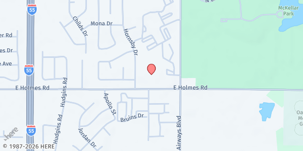 Map showing St. Paul Baptist Church at 2124 E. Holmes Rd., Memphis, TN