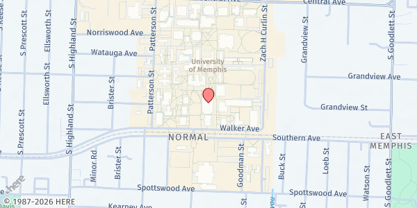 Map showing Tiger Pantry - University Center at 359 University Center, Memphis, TN