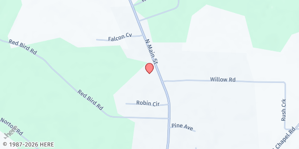 Map showing Middleton First Baptist Church at 525 N. Main Street, Middleton, TN