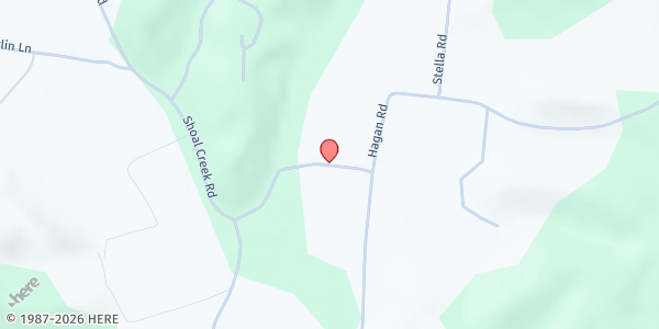 Map showing Shoal Creek Road at Shoal Creek Road, Minor Hill, TN