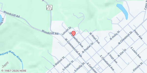 Map showing Monterey Food Pantry at 400 West Crawford, Monterey, TN